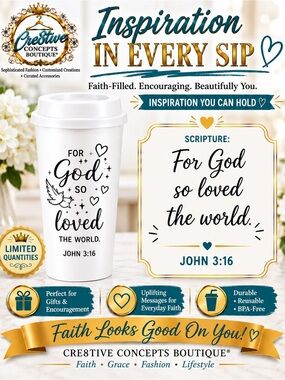 Inspirational Faith 16 oz Reusable Cup with Lid